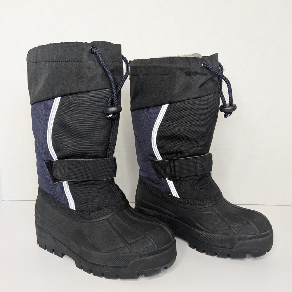 L.L.Bean Black Snow Boots Kids Size 13 Winter Waterproof Insulated